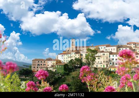 Landschaft mit Rio nell`Elba auf Elba Island, Toskana, Italien. Stockfoto